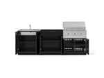 NewAge Outdoor Kitchens Aluminum 5-Piece Cabinet Set with Bar, Grill, Sink Cabinet, Performance Grill, and Countertop-73372-Garage Giant 