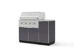 NewAge Outdoor Kitchens Outdoor Grill Island Aluminum 4-Piece Cabinet Set with 1 Door, Grill Cabinet, Performance Grill and Countertop | 73873 