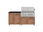 NewAge Outdoor Kitchens Stainless Steel 4-Piece Cabinet Set with Caster and 2 Door, Grill Cabinet, Platinum Grill, Countertop-72472-Garage Giant 