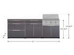 NewAge Outdoor Kitchens Aluminum 5-Piece Cabinet Set With 3 Drawer, Bar, Grill Cabinet, Performance Grill and Countertop-71192-Garage Giant 