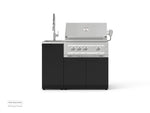 NewAge Outdoor Kitchens Outdoor Grill Island Stainless-Steel 3-Piece Cabinet Set with Sink, Grill Cabinet, and Platinum Grill 