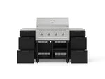 NewAge Outdoor Kitchens Outdoor Grill Island Stainless-Steel 6-Piece Cabinet Set with Casters 3 Drawers, Grill Cabinet, Performance Grill, Countertops 