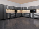 NewAge Garage Flooring Stone Composite LVT 1000 sq. ft. Flooring Kit - Slate Grey 