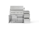 NewAge Outdoor Kitchens Outdoor Grill Island Stainless-Steel 3-Piece Cabinet Set with Casters and 3-Drawer, Grill Cabinet and Platinum Grill - (Liquid Propane) 