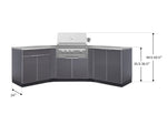 NewAge Outdoor Kitchens Aluminum 7-Piece Cabinet Set with 2 Door, Bar, Corner, Grill Cabinet, Platinum Grill, and Countertops-71009-Garage Giant 