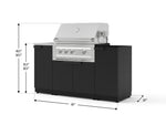 NewAge Outdoor Kitchens Outdoor Grill Island Stainless-Steel 5-Piece Cabinet Set with Sink, 1 Door, Grill Cabinet, Platinum Grill and Stainless Steel Countertop - (Natural Gas) 