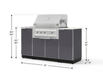 NewAge Outdoor Kitchens Outdoor Grill Island Aluminum 5-Piece Cabinet Set with Sink, 1 Door, Grill Cabinet, Platinum Grill and Stainless Steel Countertop - (Liquid Propane) 