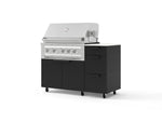NewAge Outdoor Kitchens Outdoor Grill Island Stainless-Steel 4-Piece Cabinet Set with Casters and 3-Drawer, Grill Cabinet, Platinum Grill and Dekton in Aeris Countertop - (Liquid Propane) | Garage Giant 
