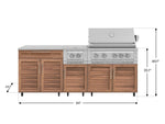 NewAge Outdoor Kitchens Stainless Steel 6-Piece Cabinet Set with Casters and Platinum Grill, Dual Side Burner, Bar, Grill Cabinet, Countertop-72565-Garage Giant 
