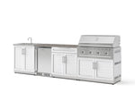 NewAge Outdoor Kitchens Stainless Steel 6-Piece Cabinet Set with Sink, Bar, Grill Cabinet, Performance Grill, Countertop and Stainless Steel Door Fridge-73835-Garage Giant 