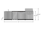 NewAge Outdoor Kitchens Stainless Steel 6-Piece Cabinet Set with Sink, Bar, Grill Cabinet, Performance Grill, Countertop and Fridge-71997-Garage Giant 