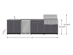 NewAge Outdoor Kitchens Aluminum 6-Piece Cabinet Set with Sink, Bar, Grill Cabinet, Performance Grill, Countertop and Fridge-72045-Garage Giant 