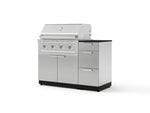 NewAge Outdoor Kitchens Outdoor Grill Island Stainless-Steel 4-Piece Cabinet Set with 3-Drawer, Grill Cabinet, Performance Grill and Dekton in Sirius Countertop - (Natural Gas) | Garage Giant 