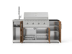 NewAge Outdoor Kitchens Outdoor Grill Island Stainless-Steel Louvered Doors 5-Piece Cabinet Set with Sink, 1 Door, Grill Cabinet, Performance Grill and Stainless Steel Countertop - (Natural Gas) 