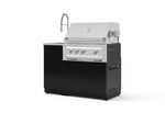 NewAge Outdoor Kitchens Outdoor Grill Island Aluminum 3-Piece Cabinet Set with Sink, Grill Cabinet, and Platinum Grill | 76345 