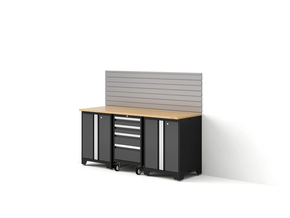 NewAge Garage Cabinets Bold XL Series 4PC Garage Cabinetry Set, 20-24 Gauge Steel, Fully Welded, 72