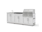 NewAge Outdoor Kitchens Stainless-Steel 5-Piece Cabinet Set with Bar, Sink, Grill Cabinet, Performance Grill, and Countertop-73399-Garage Giant 
