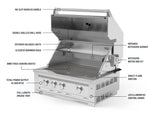 NewAge Outdoor Kitchens Outdoor Grill Island Aluminum 5-Piece Cabinet Set with 1 Door, 3 Drawer, Grill Cabinet and Platinum Grill - (Liquid Propane) 