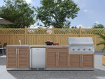 NewAge Outdoor Kitchens Stainless Steel 6-Piece Cabinet Set with Sink, Bar, Grill Cabinet, Performance Grill, Countertop and Fridge-66371-Garage Giant 