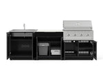 NewAge Outdoor Kitchens Aluminum 5-Piece Cabinet Set with Bar, Grill, Sink Cabinet, Performance Grill, and Countertop - (Liquid Propane) 