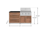 NewAge Outdoor Kitchens Stainless-Steel 4-Piece Cabinet Set with 3 Drawer, Grill Cabinet, Performance Grill, and Countertop-71637-Garage Giant 