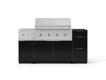 NewAge Outdoor Kitchens Outdoor Grill Island Aluminum 6-Piece Cabinet Set with 3-Drawer, Grill Cabinet, Performance Grill, Side Burner and Countertop - (Liquid Propane) 