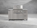 NewAge Outdoor Kitchens Outdoor Grill Island Stainless-Steel 6-Piece Cabinet Set with Casters 3 Drawers, Grill Cabinet, Performance Grill, Countertops-74934-Garage Giant 