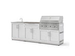 NewAge Outdoor Kitchens Stainless-Steel 5-Piece Cabinet Set with Bar, Sink, Grill Cabinet, Performance Grill, and Countertop-73433-Garage Giant 