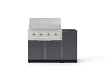 NewAge Outdoor Kitchens Outdoor Grill Island Aluminum 4-Piece Cabinet Set with 1 Door, Grill Cabinet, Performance Grill and Countertop - (Liquid Propane) 