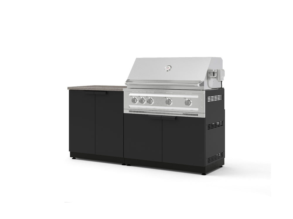 NewAge Outdoor Kitchens Stainless-Steel 4-Piece Cabinet Set with Base, Grill Cabinet, Platinum Grill, and Countertop-73553-Garage Giant