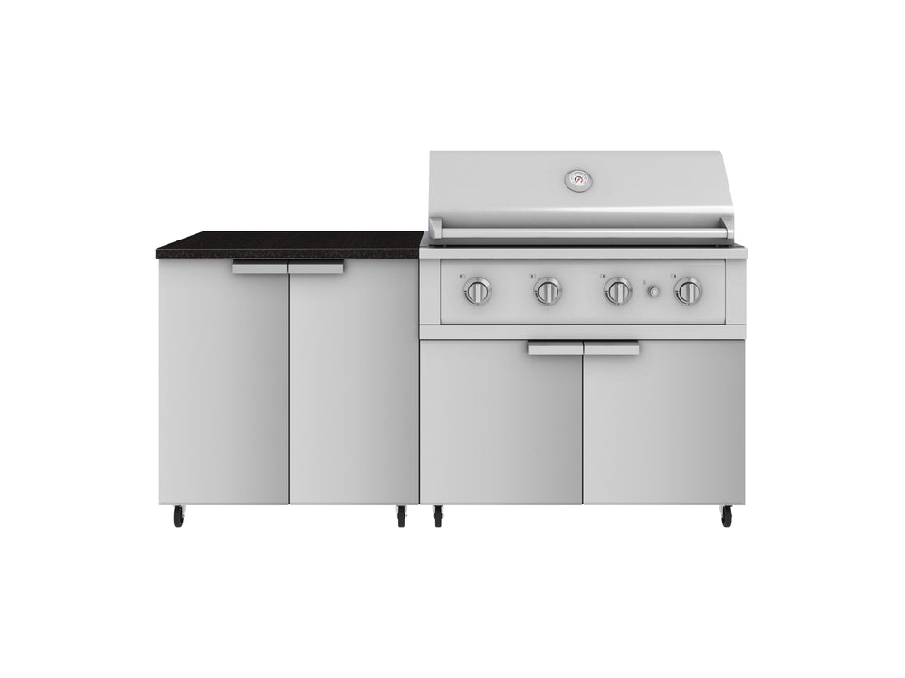 NewAge Outdoor Kitchens Stainless Steel 4-Piece Cabinet Set with Caster and 2 Door, Grill Cabinet, Performance Grill, Countertop-72455-Garage Giant