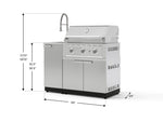 NewAge Outdoor Kitchens Outdoor Grill Island Stainless-Steel 3-Piece Cabinet Set with Sink, Grill Cabinet and Performance Grill-75273-Garage Giant 