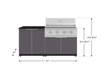 NewAge Outdoor Kitchens Aluminum 4-Piece Cabinet Set with 2 Door, Grill Cabinet, Performance Grill, and Countertop-71756-Garage Giant 