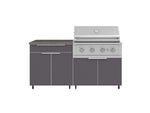 NewAge Outdoor Kitchens Aluminum 4-Piece Cabinet Set with Casters and Bar, Grill Cabinet, Performance Grill, and Countertop-72271-Garage Giant 