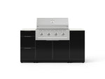 NewAge Outdoor Kitchens Outdoor Grill Island Aluminum 6-Piece Cabinet Set with 1 Door, 3 Drawer, Grill Cabinet, Performance Grill and Countertops - (Natural Gas) 