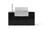 NewAge Outdoor Kitchens Outdoor Grill Island Aluminum 5-Piece Cabinet Set with Sink, 3 Drawer, Grill Cabinet, Performance Grill and Stainless Steel Countertop - (Liquid Propane) 