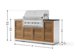 NewAge Outdoor Kitchens Outdoor Grill Island Stainless-Steel 5-Piece Cabinet Set with Sink, 1 Door, Grill Cabinet, Platinum Grill and Stainless Steel Countertop - (Liquid Propane) 