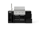 NewAge Outdoor Kitchens Outdoor Grill Island Aluminum 5-Piece Cabinet Set with Sink, 3 Drawer, Grill Cabinet, Performance Grill and Stainless Steel Countertop 
