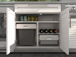 NewAge Outdoor Kitchens Stainless-Steel 7-Piece Cabinet Set with 2 Door, Bar, Corner, Grill Cabinet, Performance Grill, and Countertops 