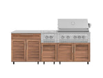 NewAge Outdoor Kitchens Stainless Steel 6-Piece Cabinet Set with Casters and Platinum Grill, Dual Side Burner, Bar, Grill Cabinet, Countertop-72565-Garage Giant 