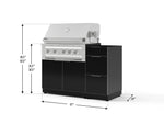 NewAge Outdoor Kitchens Outdoor Grill Island Aluminum 3-Piece Cabinet Set with 3-Drawer, Grill Cabinet and Platinum Grill - (Natural Gas) 