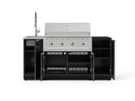 NewAge Outdoor Kitchens Outdoor Grill Island Aluminum 5-Piece Cabinet Set with Sink, 1 Door, Grill Cabinet, Performance Grill and Stainless Steel Countertop - (Liquid Propane) 