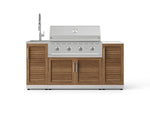 NewAge Outdoor Kitchens Outdoor Grill Island Stainless-Steel Louvered Doors 5-Piece Cabinet Set with Sink, 1 Door, Grill Cabinet, Performance Grill and Stainless Steel Countertop - (Liquid Propane) 