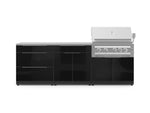 NewAge Outdoor Kitchens Aluminum 5-Piece Cabinet Set With 3 Drawer, Bar, Grill Cabinet, Platinum Grill and Countertop-67440-Garage Giant 
