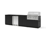NewAge Outdoor Kitchens Stainless Steel 7-Piece Cabinet Set with 3-Drawer, Bar, Grill Cabinet, Performance Grill, Countertops, and Stainless Steel Door Fridge-73591-Garage Giant 