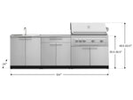 NewAge Outdoor Kitchens Stainless Steel 5-Piece Cabinet Set with Sink, 2-Door with Drawer, Grill Cabinet, Platinum Grill and Countertop-71152-Garage Giant 