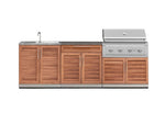 NewAge Outdoor Kitchens Stainless-Steel 5-Piece Cabinet Set with Bar, Sink, Grill Cabinet, Performance Grill, and Countertop-71295-Garage Giant 