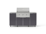 NewAge Outdoor Kitchens Outdoor Grill Island Aluminum 6-Piece Cabinet Set with Casters and 1 Door, Grill Cabinet, Performance Grill, Countertops 