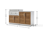 NewAge Outdoor Kitchens Stainless-Steel Louvered Doors 4-Piece Cabinet Set with Base, Grill Cabinet, Platinum Griddle and Countertop-74976-Garage Giant 