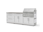 NewAge Outdoor Kitchens Stainless-Steel 5-Piece Cabinet Set with with 3-Drawer, Bar, Grill Cabinet, Platinum Grill and Countertop-73367-Garage Giant 
